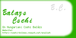 balazs csehi business card